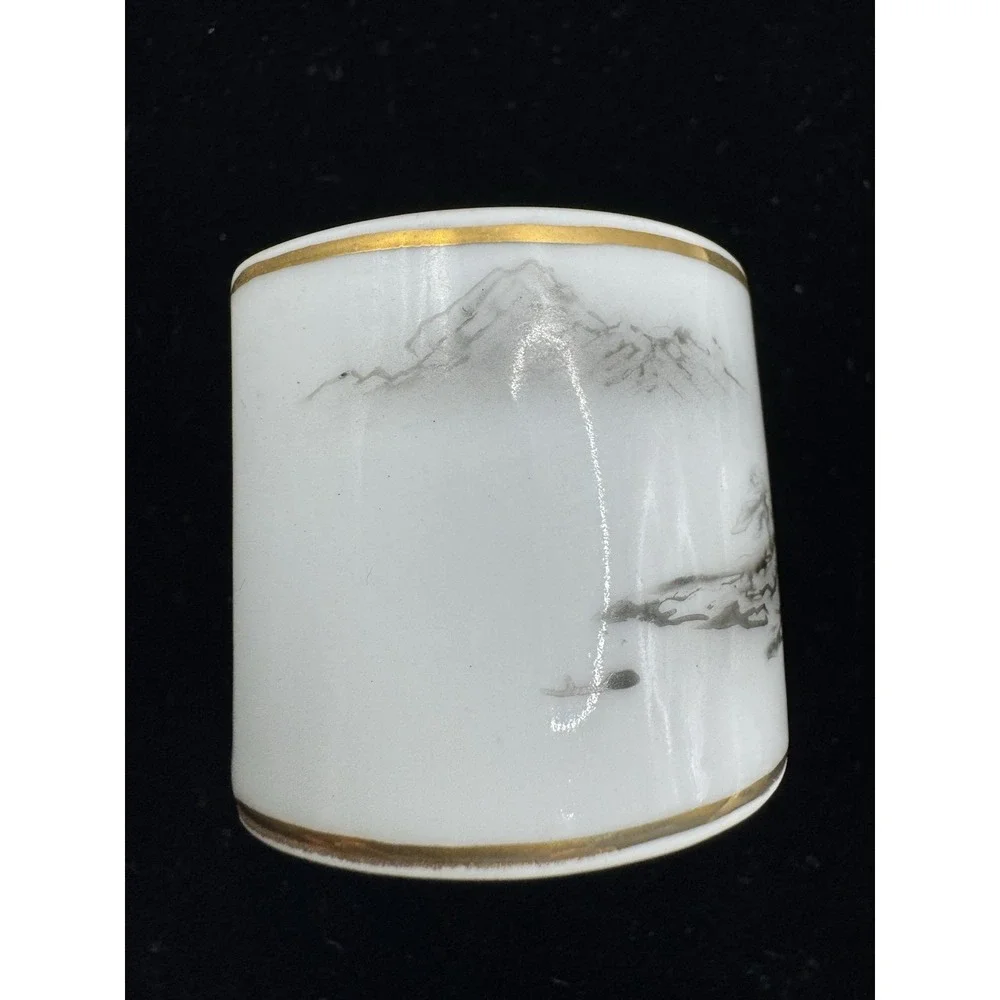 Napkin Ring Fukagawa Arita Hand Painted Napkin‎ Ring Gold Rim Japan Porcelain